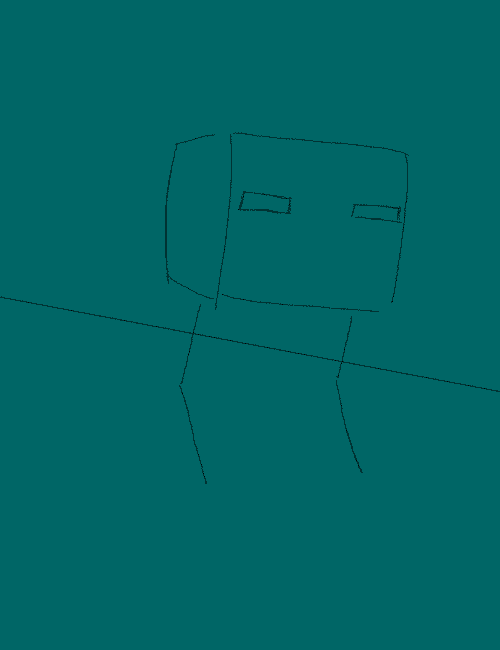 Box character with smoke